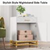 Nightstand, 26" Bedside Table with Drawer & Large Cabinet - Image 5