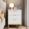 Nightstand, 25.8" Tall Bedside Table with 3 Drawers - Image 2