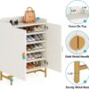 Shoe Cabinet, Slim Shoe Organizer with Doors and Adjustable Shelves - Image 7