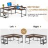 L-Shaped Desk, 69" Reversible Corner Desk with Monitor Stand & Storage Shelf - Image 5