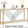 Console Table, 70.9" Faux Marble Entryway Table with 2 Tier Storage Shelf - Image 5