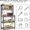 Kitchen Baker’s Rack with Hutch, 5 Tier Wood Microwave Oven Stand - Image 6
