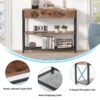 Console Table, Rustic Sofa Side Table With Drawer & 2-Tier Storage Shelves - Image 6