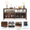 Sideboard Buffet Table Bar Cabinet with 4 Mesh Doors - Image 6