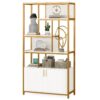 Bookshelf, 70.86" Etagere Bookcase with Storage Cabinet & Open Shelves