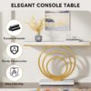 Console Table, 41" Entryway Sofa Table with Gold Ring Base - Image 6