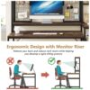 Computer Desk, 59" Gaming Desk with Monitor Stand & Storage Shelves - Image 6