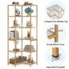 Corner Bookshelf, 70.5" L-Shaped 6-Shelf Etagere Bookcase - Image 6