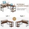 L-Shaped Desk, Reversible Corner Desk with Shelves & Monitor Stand - Image 6