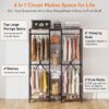 Freestanding Closet Organizer, 87" Garment Racks with Shelves - Image 5