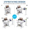 Rotating Corner Computer Desk, L-Shaped Studying Writing Table - Image 7