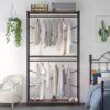 Freestanding Closet Organizer, 86" Garment Rack with Shelves & Hanging Rods - Image 3