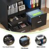 File Cabinet, 3 Drawer Lateral Filing Cabinet with Lock & Wheels - Image 7