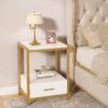 Nightstands, End Side Table with Drawer & Storage Shelf - Image 3