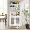 Kitchen Baker's Rack, 6 Tier Storage Cabinet with Power Outlet