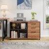 File Cabinet, 3-Drawer Filing Cabinet with Lock Wheels for A4/Letter Size - Image 3