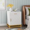 Nightstand, 26" Bedside Table with Drawer & Large Cabinet