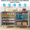 Shoe Cabinet, 5-Tier Shoe Rack Organizer with Removable Shelves &  Doors - Image 5
