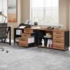 File Cabinet, 3-Drawer Filing Cabinet with Lock Wheels for A4/Letter Size - Image 4