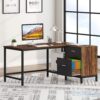 L-Shaped Desk, 55 Inch Computer Corner Desk with Drawer