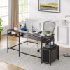 L-Shaped Desk, 70.5" Corner Computer Desk with Shelves & Monitor Stand - Image 5