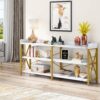 Console Table, 3 Tier Sofa Table Behind Couch with Storage Shelves - Image 8