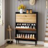 Shoe Cabinet, Shoe Rack Organizer with 3 Flip Drawers for Entryway - Image 3