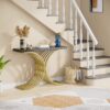 Console Table, Modern Faux Marble Entryway Sofa Table with Metal Base - Image 8