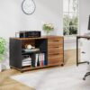File Cabinet, 3-Drawer Filing Cabinet with Lock Wheels for A4/Letter Size - Image 2