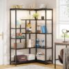 Corner Bookshelf, 70 Inch Bookcase with Led Light & Acrylic Glass - Image 4