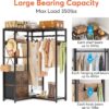 L Shaped Garment Rack with Shelves and 2 Fabric Drawers - Image 6