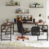 U-Shaped Desk with Bookshelf and Tiltable Drawing Board - Image 5