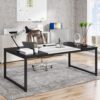 Executive Desk, 70.8" Office Business Desk Computer Writing Table - Image 3
