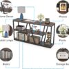 Console Table, Industrial 3-Tier Sofa Entryway Table with Open Shelves - Image 5