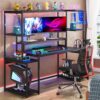 Gaming Desk, 70 -inch Computer Desk with Hutch and Monitor Stand - Image 2