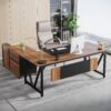 L-Shaped Desk, 70.8" Executive Desk with 35.4" File Cabinet - Image 2