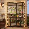 Corner Plant Stand, 67" Tall Flower Shelf with 15 Hanging Hooks - Image 4