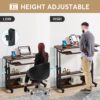 Height Adjustable Desk, Mobile Portable Desk with Wireless Charging Station - Image 5