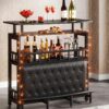 Bar Unit for Liquor, Home Entertainment Bar with Storage and Footrest - Image 3