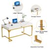 Executive Desk, 63” Rectangular Office Conference Table with Drawers - Image 7