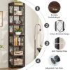 Corner Shelf, 78.7" Narrow Bookshelf 7 Tier Corner Bookcase - Image 6