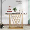 Console Table, 43" Modern Sofa Couch Table with Faux Marble - Image 8