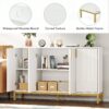 Sideboard Buffet, 59" Luxury Buffet Storage Cabinet with 4 Doors - Image 6