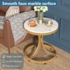 End Table, Modern Side Tables with White Faux Marble Top - Image 5