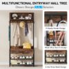 Coat Rack Shoe Bench, Entryway Hall Tree with Drawer & Hooks - Image 6
