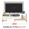 TV Stand, 63" Media Console with 2 Drawers and Shelves - Image 6