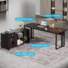 70.8" Executive Desk with 47" Mobile File Cabinet, L Shaped Computer Desk - Image 5