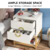 Nightstand, Sofa Side Table with 2 Drawers and Storage Shelf - Image 5