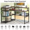 L-Shaped Computer Desk with Open Shelves & Monitor Stand - Image 6