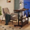 Height Adjustable Desk, Mobile Portable Desk with Wireless Charging Station - Image 3